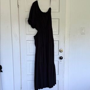 Cuyana One Shoulder Black Dress large